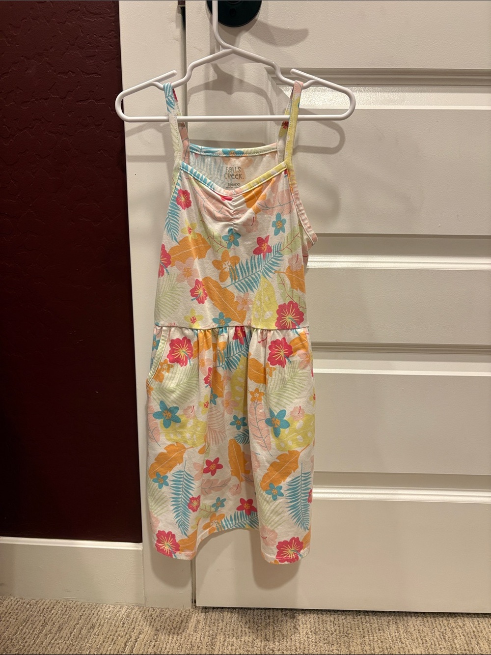 Girls Floral Tank Dress Small (6/6x)